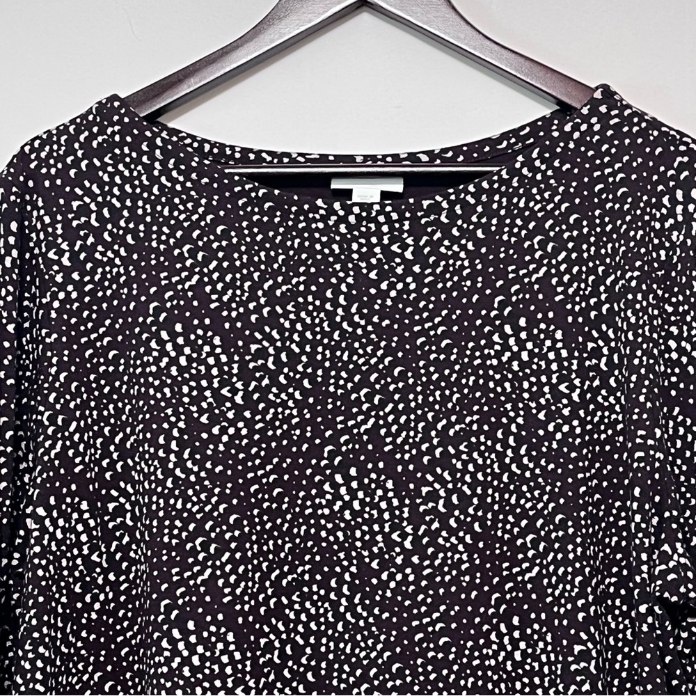 J. Jill Tunic Top Abstract Plum Purple Colorblock‎ Long Sleeve Size XL Stretch - Picture 2 of 14